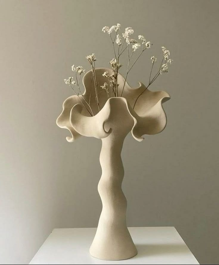 Ruffle Bloom Statement Vase