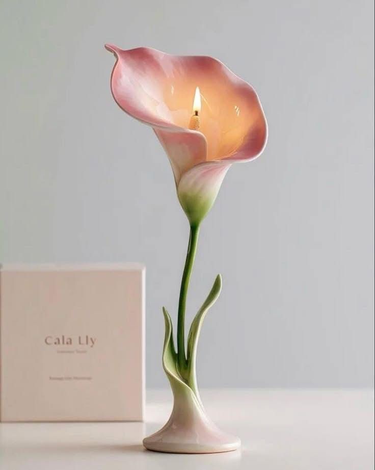 Calla Lily Ceramic Candle
