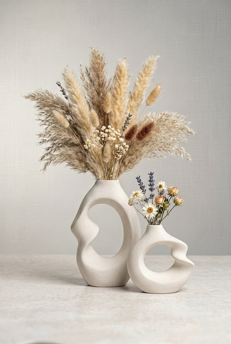 Duo Loop Sculpted Vase Set