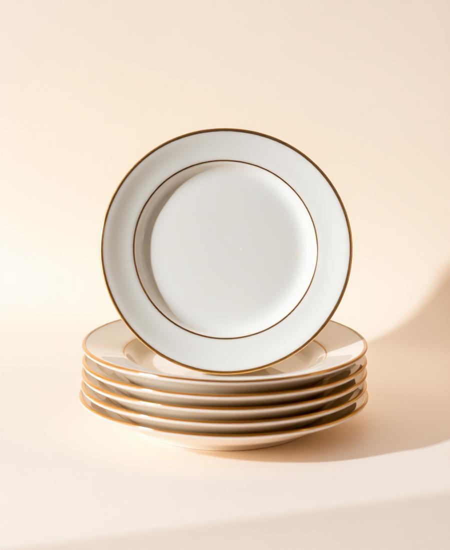 Gilded Rim Plate Set